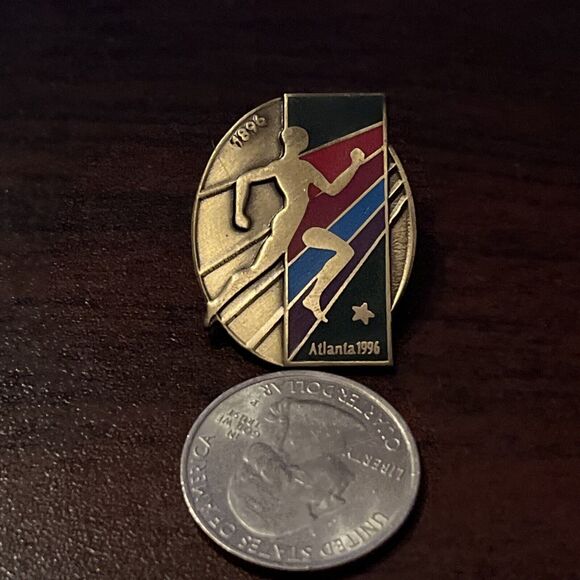 1996 Atlanta Olympics Running Track & Field Lapel Hat Pin - Picture 2 of 3